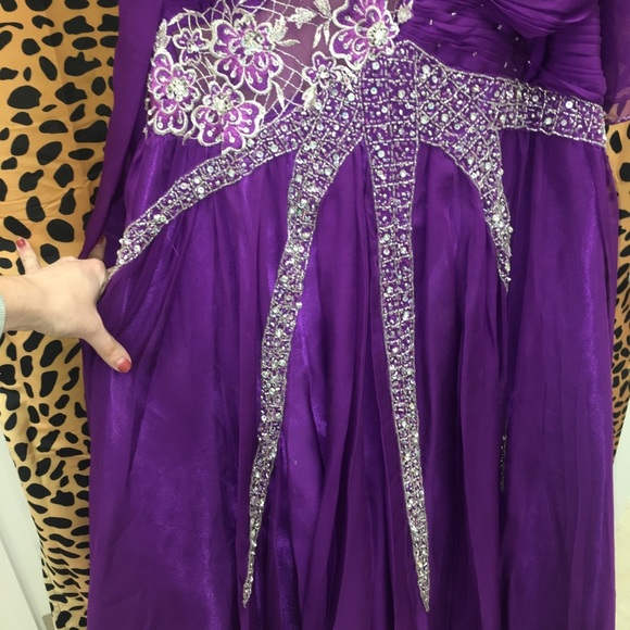Mayqueen Purple Long Tulle Prom Gown - Picture 4 of 8